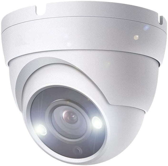 2MP HD Dome TVI CCTV Surveillance Security Coax Camera with Visible White LED Lights, ColorVu 24/7 Full Color Night Vision, Support Analog TVI CVI AHD DVR, 2.8mm Wide Angle, 65ft Night Vision, Outdoor