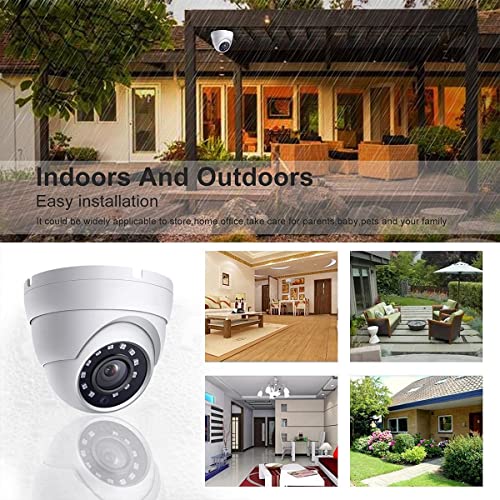 8MP 4K Dome TVI CVI AHD CCTV Security Camera with Visible White LED Lights, 24/7 Full Color 65ft Night Vision, 2.8mm 100° Wide Viewing Angle, Outdoor, Full Metal Housing, ONLY Compatible with 8MP DVR