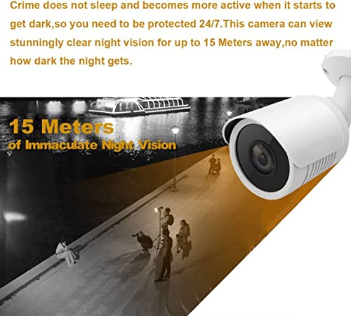 5MP Bullet HD Analog Outdoor Security Camera (Quadbrid 4-in1 HD-CVI/TVI/AHD/Analog) 65ft Night Vision, Metal Housing, 3.6mm Lens 85 Degree Viewing Angle, White