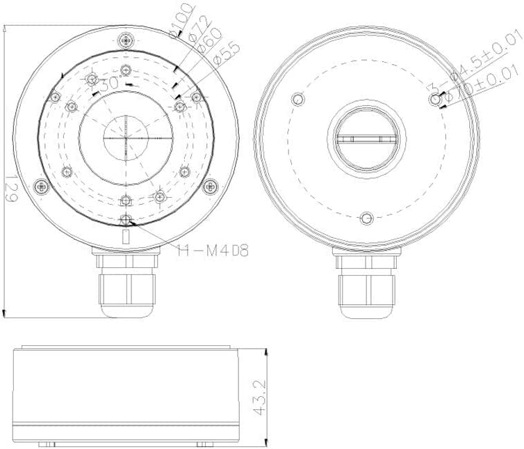 CBXS DS-1280ZJ-XS Bracket Junction Back Box for Fixed Lens Mini Bullet Cameras ONLY Work with DS-2CD2043G0-I, DS-2CD2083G0-I, DS-2CD2085G1-I