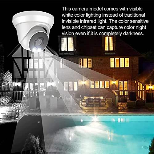 5MP TVI Dome Full Color Night Camera, Analog CCTV Security Camera, Turbo HD Mini Dome, 4 in 1 TVI/CVI/AHD/CVBS Camera, IR IP67 Rated, Compatible with Hikvision