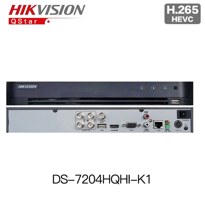 Hikvision 4 CHANNEL DVR DS-7204HQHI-K1 H.265+ 4MP TVI/AHD, 2MP CVI +2CH 4MP IP